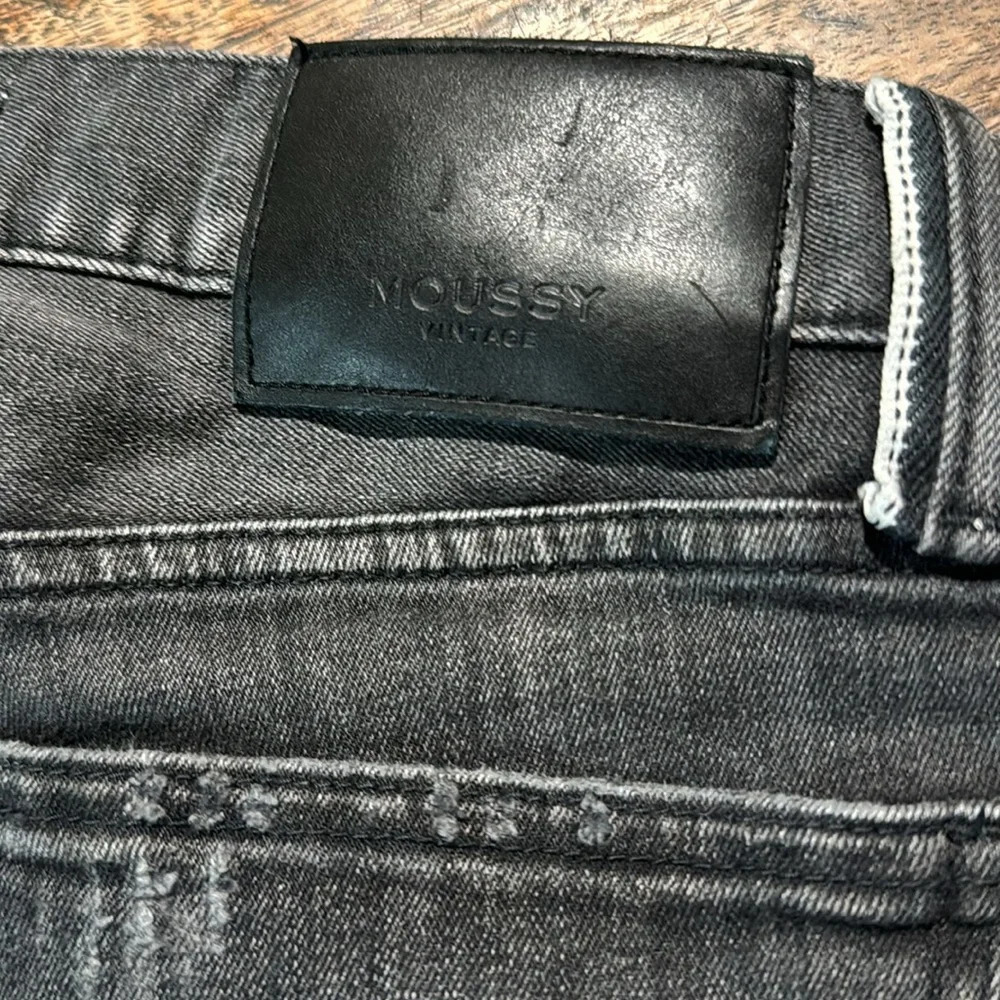 Moussy vintage SAAB black slightly intentionally distressed black denim size 27 - Picture 7 of 15